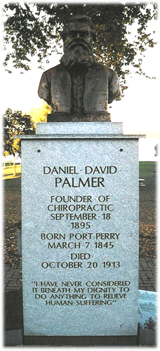 De grondlegger van de chiropractie is de Amerikaan Daniel David Palmer (1844-1913)